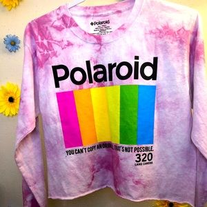 Pink Tie Dye Polaroid Crop Top
